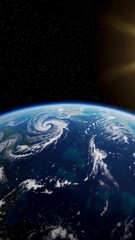 Wall Mural - a stunning video concept of earth from space, captured at a high angle. the image showcases north am