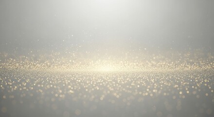 A shimmering field of golden glitter sparkles and bokeh lights creates a magical and luxurious abstract background