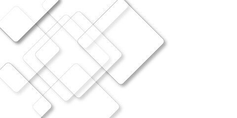 Wall Mural - Abstract white rectangle shape geometric line background. Light Silver, Gray vector pattern in square style. Abstract technology of squares concept. vector illustration background	
