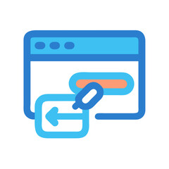 Website back button icon flat design style illustration