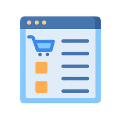 Online shopping interface with cart icon and product details