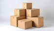 © Kim - Stack of cardboard boxes on white background