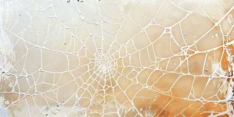Delicate, intricate spider web pattern with soft, warm background light