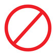 © Tahmina - ban sign icon. no sign icon, prohibition symbol, red circle prohibition sign, red crossed circle, vector illustration on transparent background
