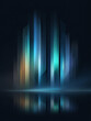© Lxyzuu - Abstract Digital Illustration of Vertical Light Streaks Reflecting in a Smooth Surface Below