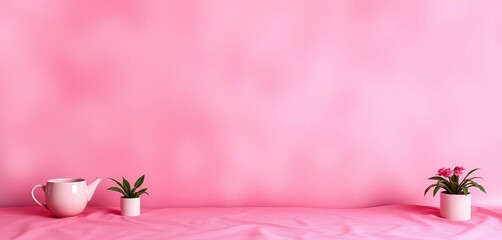 Wall Mural - Soft, diffused pink backdrop with subtle texture, pink texture, dreamy