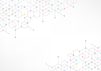 Wall Mural - graphic design element with abstract geometric background of simple hexagon pattern