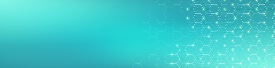 Wall Mural - abstract geometric background with hexagons shape pattern for banner or website header template