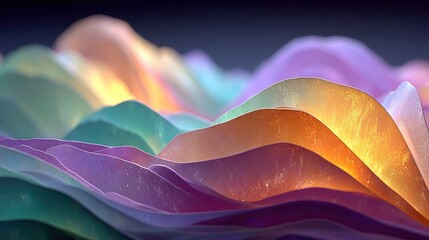   A multicolored object in focus against a black background, with a clearer image of its top part
