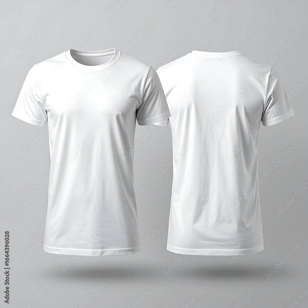 White T-shirt Mockup Front and Back View Stock Photo | Adobe Stock