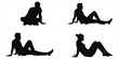 © rayhan039 - Four people relaxing in silhouette on a white background sitting lying down