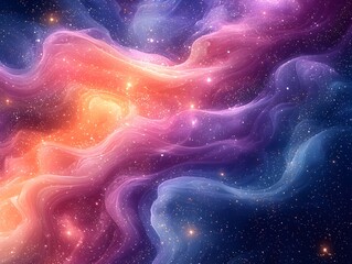 Wall Mural - Captivating cosmic aurora in a dreamy starry galaxy