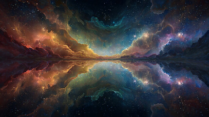 Wall Mural - northern lights in space