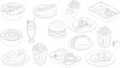 © Pathi - American food icons in simple outline vector format, vector