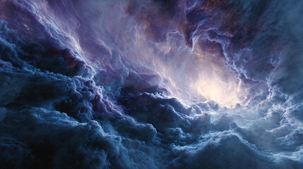 Wall Mural - blue water surface with smoke