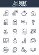 © kornkun - set of finance icons, loan, debt