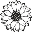 © SAJIB - A black and white drawing of a flower with a white outline | Premium AI-generated vector design