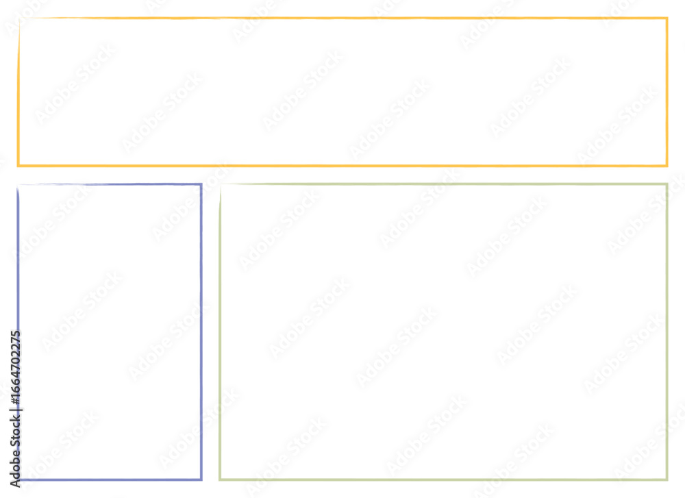 Left Border Color Container Design Vector de Stock The image shows a simple graphic of three side-by-side ...