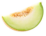 Green melon slice with transparent background