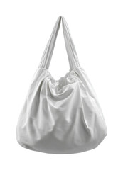 Elegant white tote bag displayed on simple fashion accessory isolated on transparent background, png