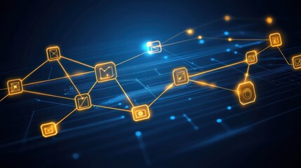 Abstract glowing network representing global connectivity in the digital age