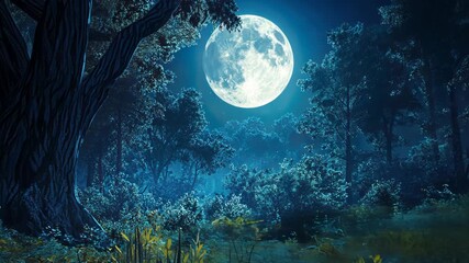Wall Mural - Full moon in night sky