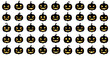 © Elzayady - A Spooky Collection of Pixelated Jack-o'-Lantern Faces Glowing with an Eerie Yellow Light Perfect for Halloween Decorations and Themed Events