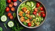 © Pricha.RT - Fresh Vegetable Salad with Grilled Chicken and Cherry Tomatoes