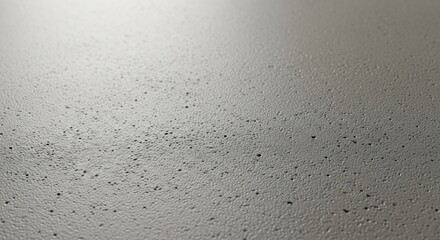 Close-up of a light gray, textured surface with subtly uneven speckles and a soft, diffused light source creating a gentle highlight.  The texture is slightly rough, with a matte finish
