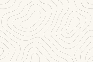 Seamless topographic contour lines pattern on a light background. Abstract vector illustration of wavy geographical map lines for modern design