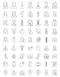 © Rindu - Medical and science icons.  Grid of line art