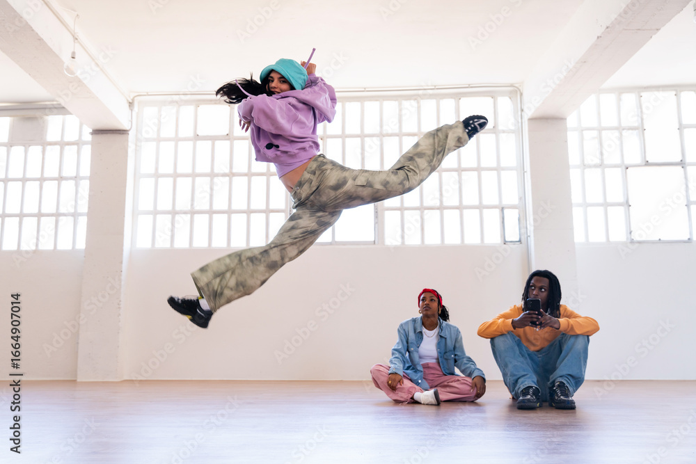 Young group of multiethnic hip-hop dancers dancing Stock Photo | Adobe ...