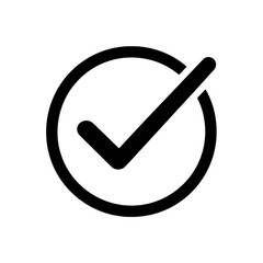Wall Mural - black check mark icon with black outline, isolated on transparent background Remove png, Clipping Path, pen tool