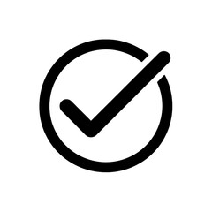 Wall Mural - black check mark icon with black outline, isolated on transparent background Remove png, Clipping Path, pen tool