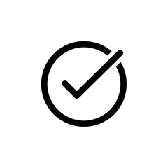 Wall Mural - black check mark icon with black outline, isolated on transparent background Remove png, Clipping Path, pen tool