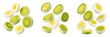 © StockLine Studio - Set For groups of sliced leeks isolated on transparent background look fresh