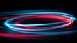© Galih - Swirling blue & red light trails dance against black, motion blur creates ring