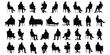 © MdAbdur - Large collection of black silhouettes of people sitting in chairs and on sofas group