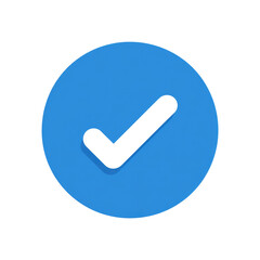 Wall Mural - white check mark icon in blue circle isolated on transparent background Remove png, Clipping Path, pen tool