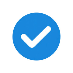 Wall Mural - white check mark icon in blue circle isolated on transparent background Remove png, Clipping Path, pen tool