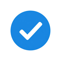 Wall Mural - white check mark icon in blue circle isolated on transparent background Remove png, Clipping Path, pen tool