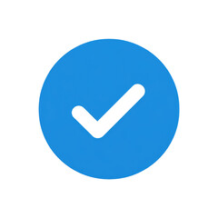 Wall Mural - white check mark icon in blue circle isolated on transparent background Remove png, Clipping Path, pen tool