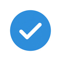 Wall Mural - white check mark icon in blue circle isolated on transparent background Remove png, Clipping Path, pen tool