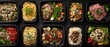 © Yar - The meal prep containers filled with assorted healthy gourmet lunches