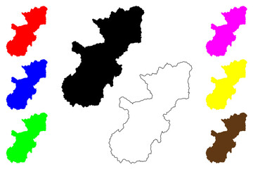  Ueda city (Japan, Nihon-koku or Nippon-koku, Chubu region) map vector illustration, scribble sketch Ueda-shi map