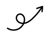 © Pixrow - Black curly upward arrow doodle element for highlights, presentations, infographics, and creative design accents