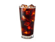 © PNG Boss - Tall glass of dark cold brew coffee filled with ice cubes against a black background drink beverage, Isolated, Png Transparent Background