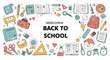 © MIRAJ02 - Colorful illustration of school supplies and welcome back to school message