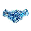 © HossanGfx - Crystal handshake symbolizing business agreement isolated on transparent background