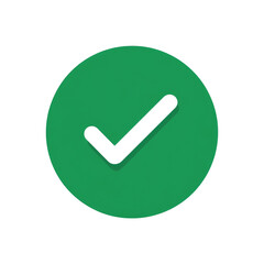 Wall Mural - white check mark icon in green circle isolated on transparent background Remove png, Clipping Path, pen tool